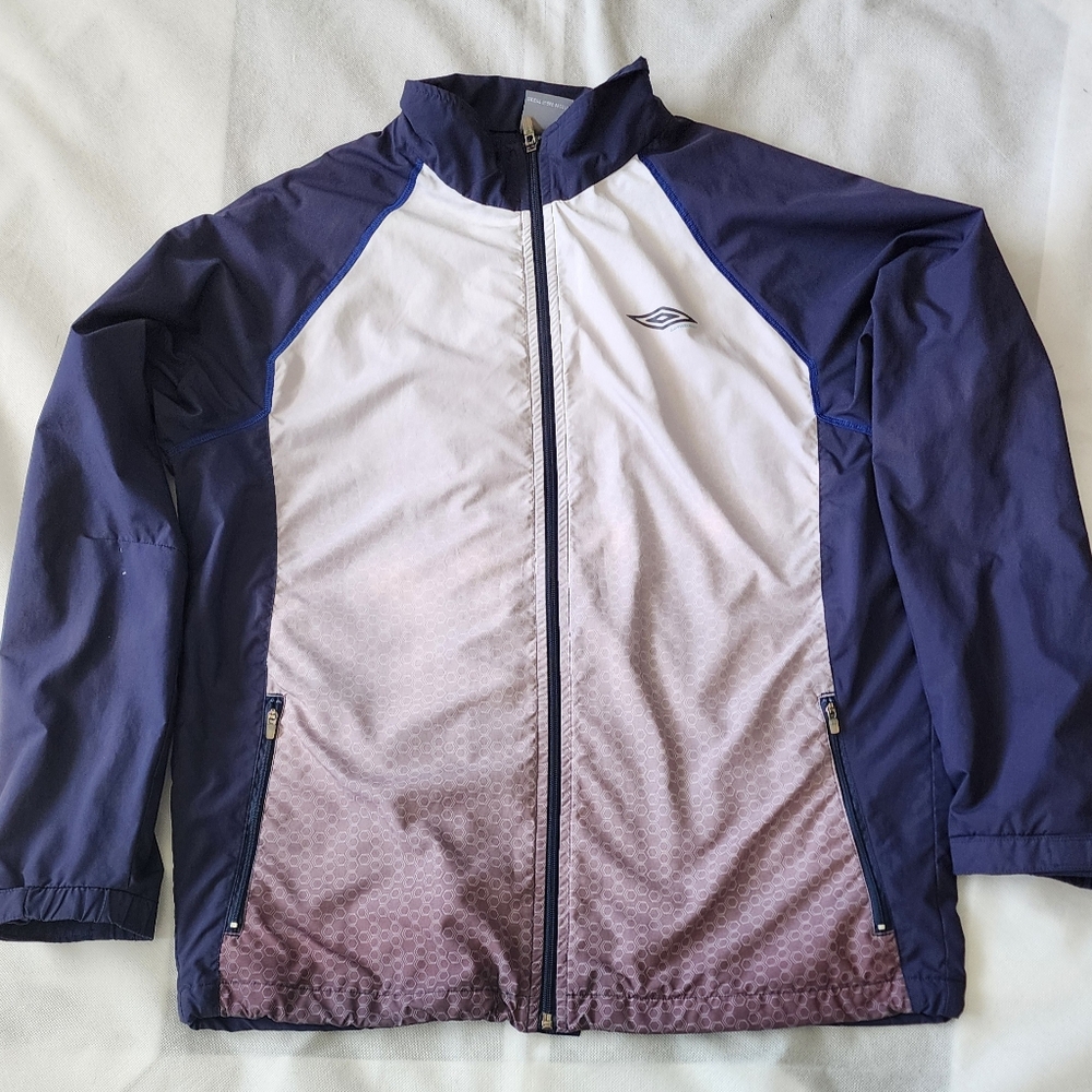 Umbro Navy and White Track Jacket Size Small